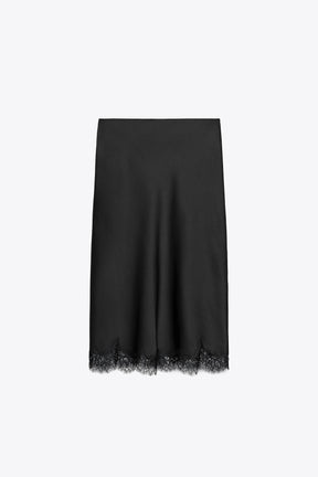 Satin lace skirt
