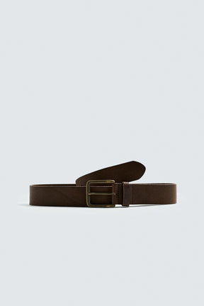 VINTAGE EFFECT LEATHER BELT - Image 1