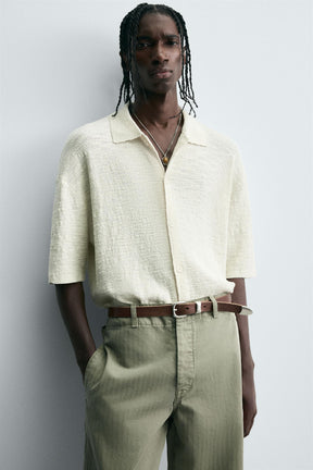 VINTAGE-EFFECT LEATHER BELT - Image 2