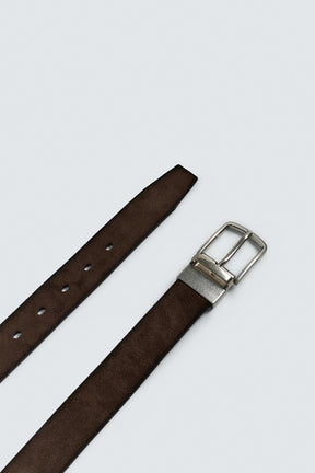 REVERSIBLE SPLIT SUEDE LEATHER BELT - Image 2