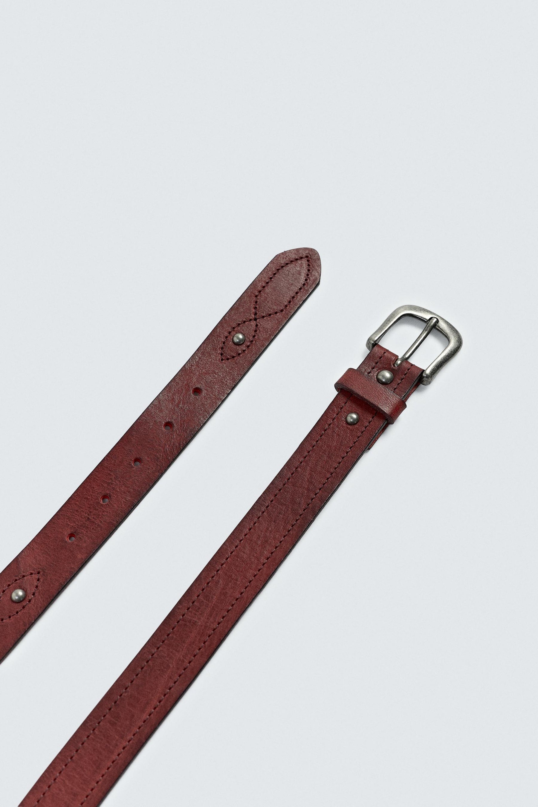 VINTAGE-EFFECT LEATHER BELT - Image 3