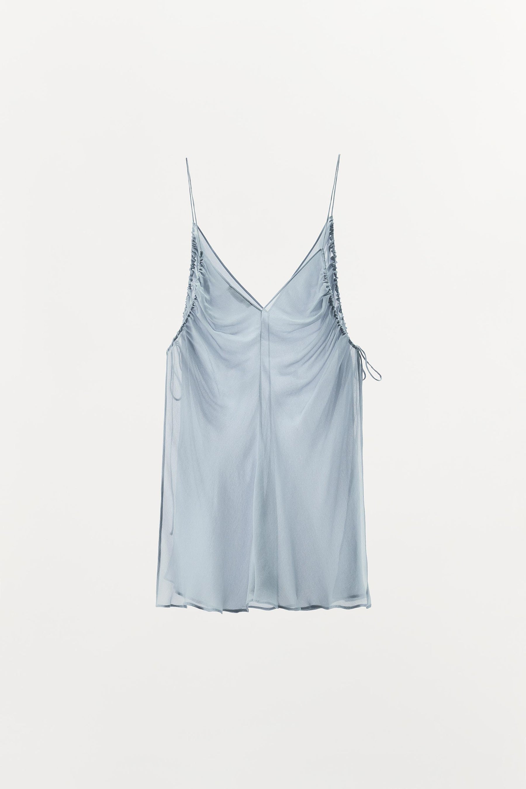 Draped Semi-Sheer Top