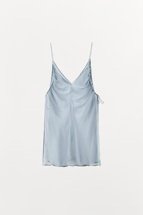 Draped Semi-Sheer Top