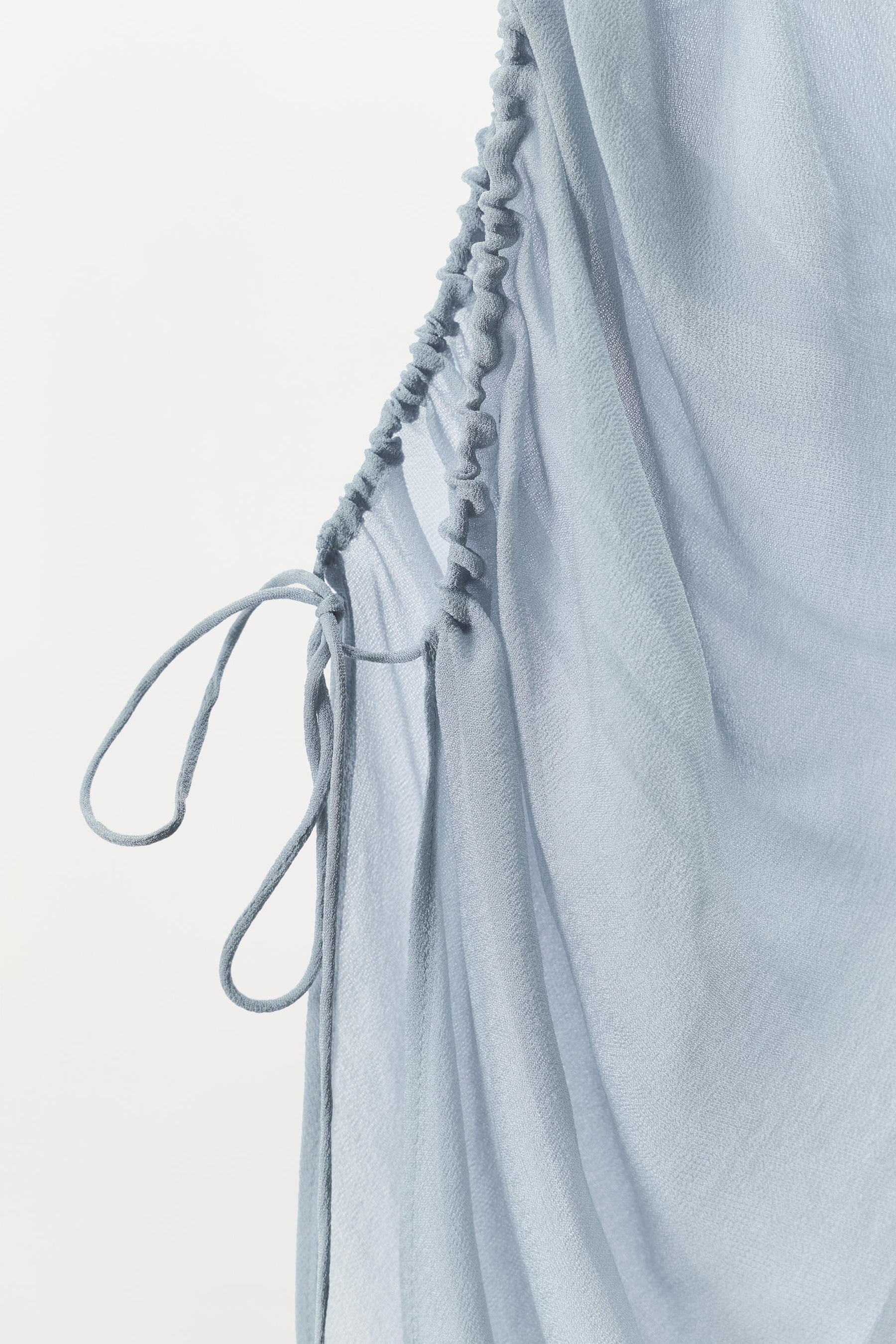 Draped Semi-Sheer Top