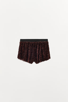 Sequin Contrast Waistband Shorts