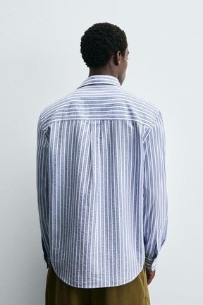 CREASED-EFFECT STRIPED SHIRT - Image 3
