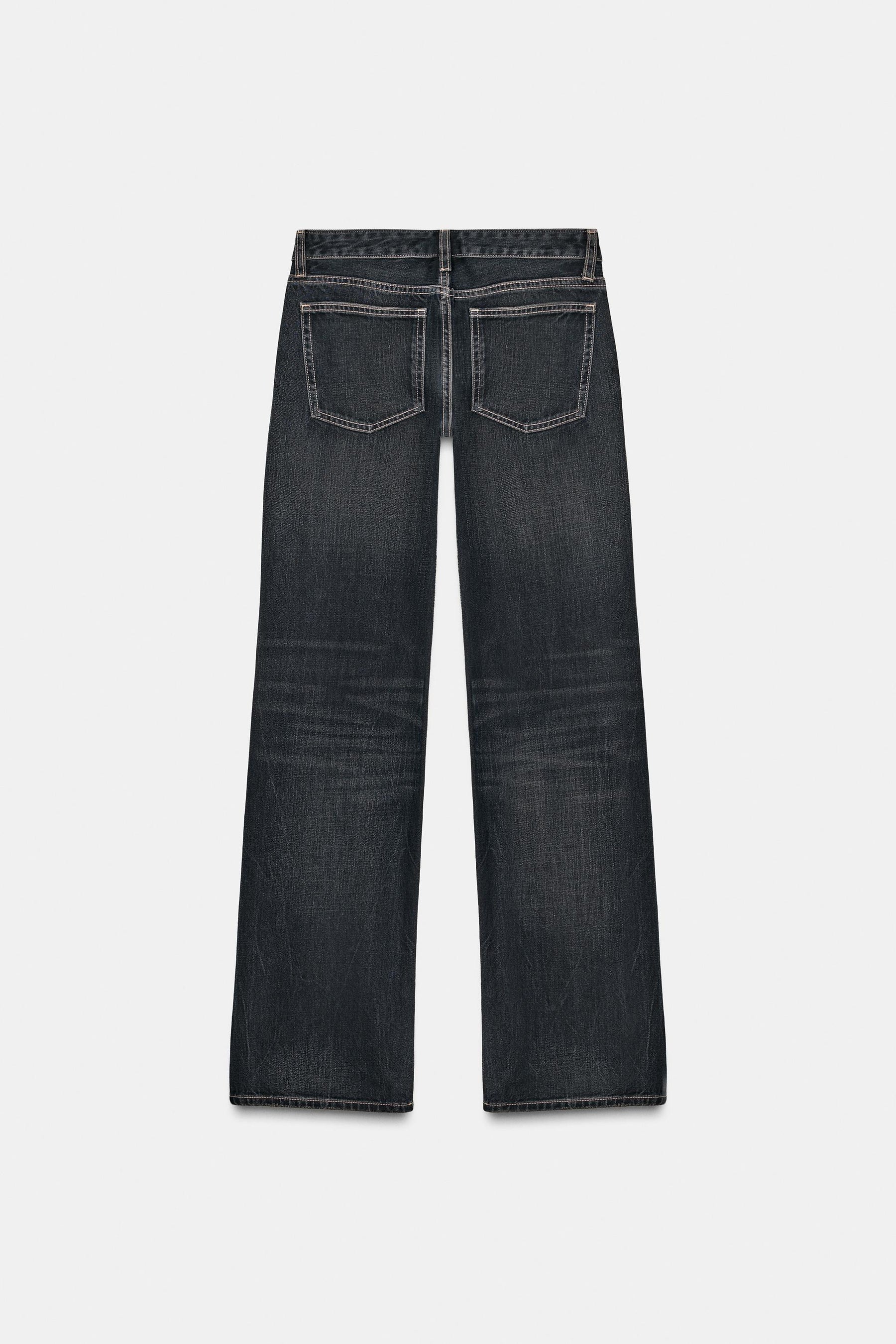 Wide-leg low-rise jeans