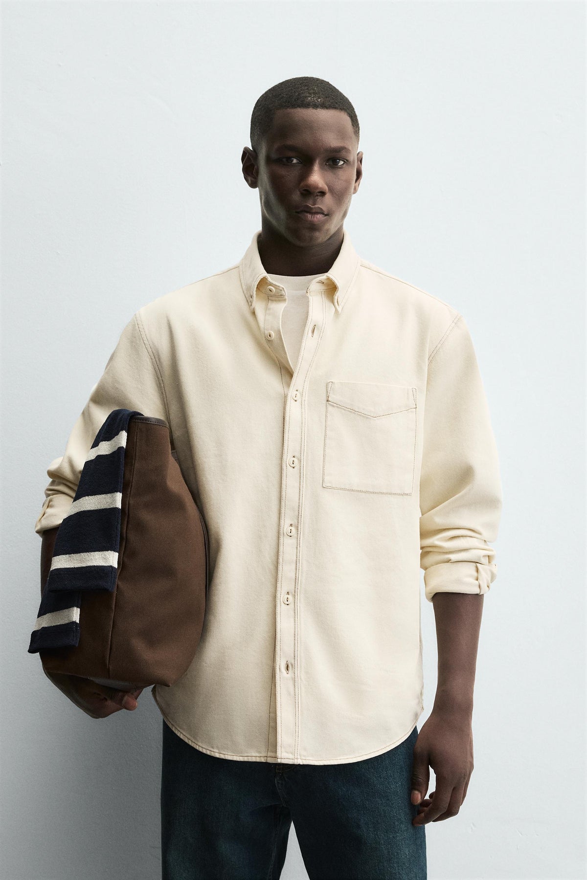 CONTRAST STITCHING OVERSHIRT - Image 2