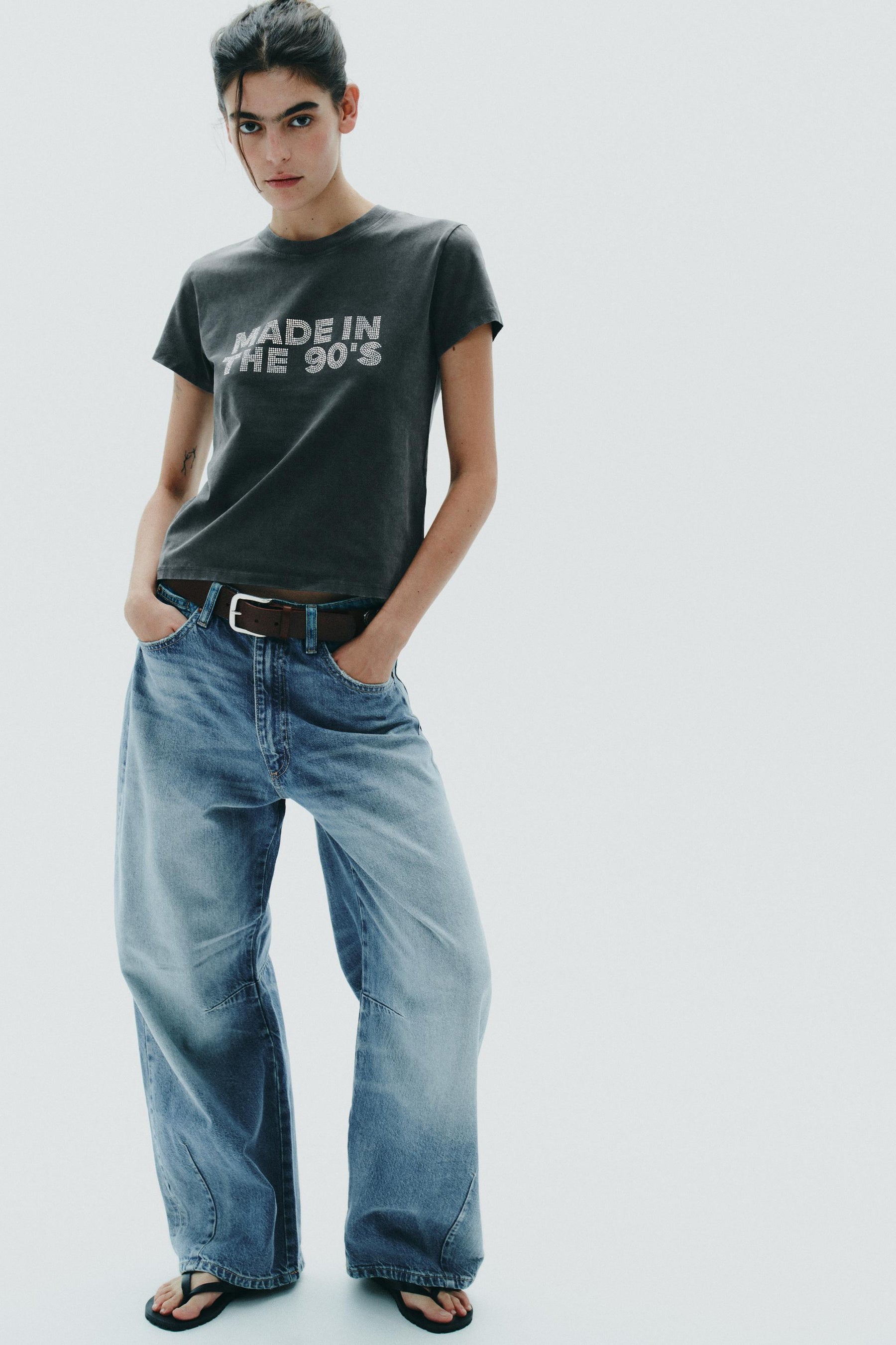 Rhinestone Washed T-Shirt