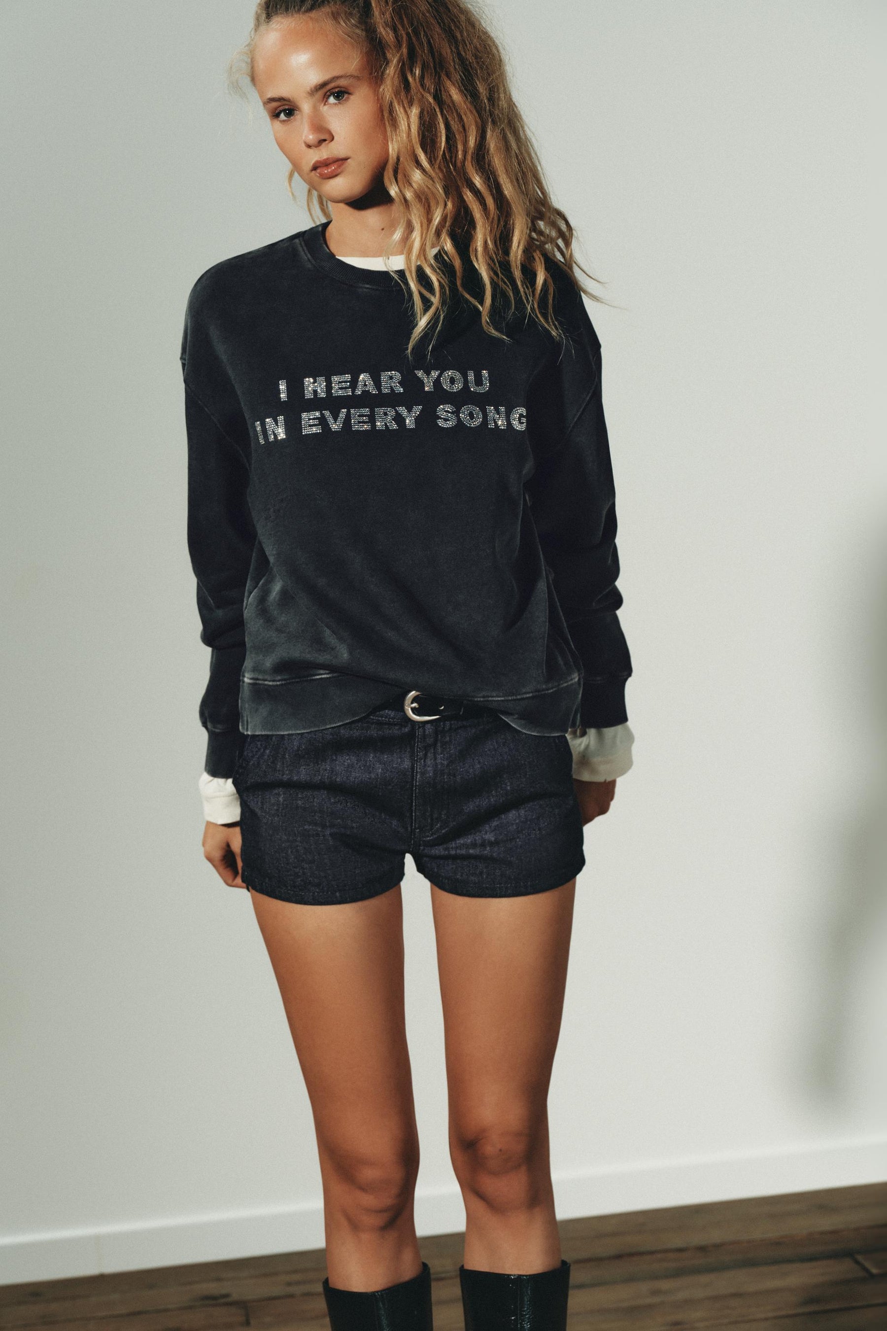 Washed Slogan Sweatshirt