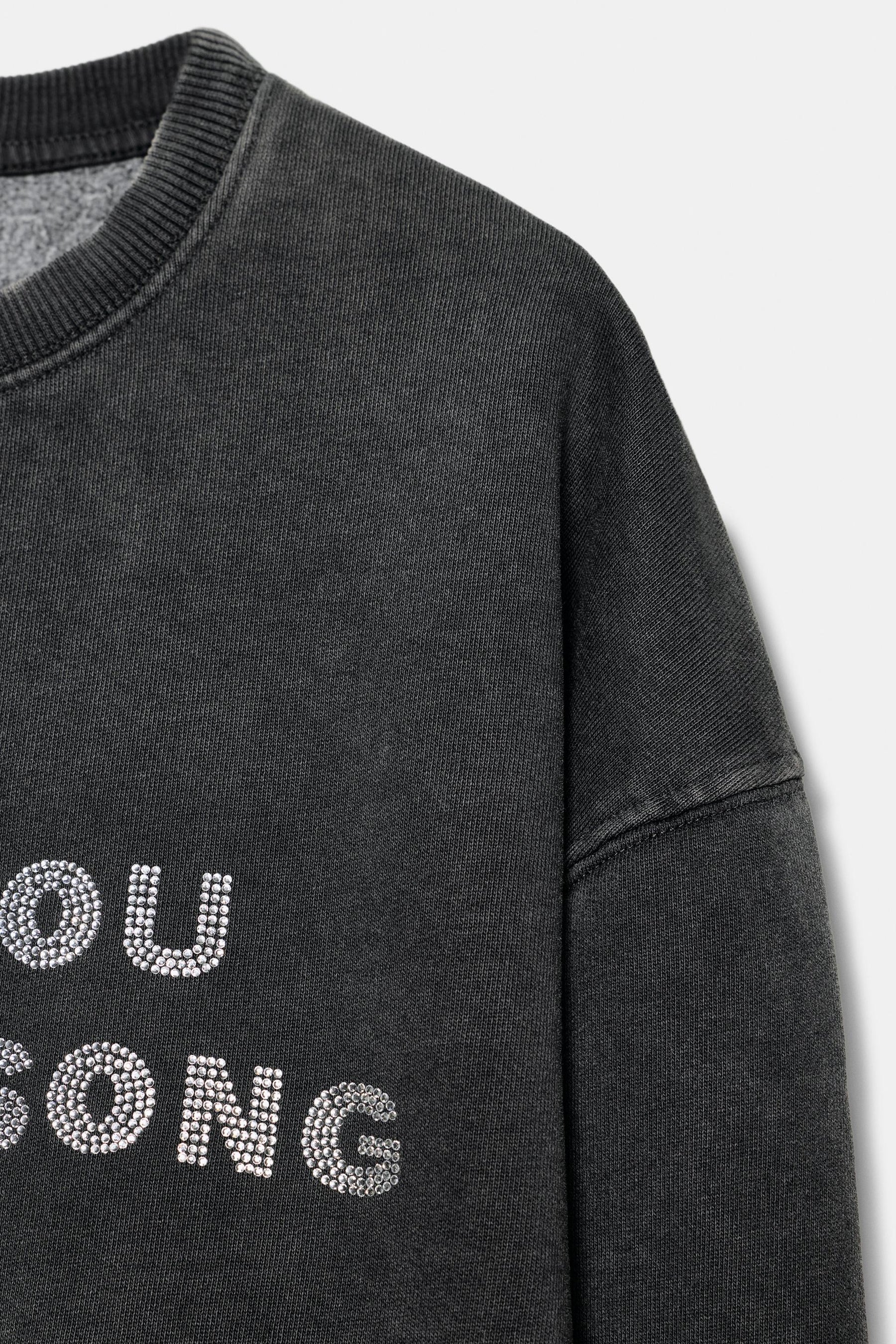 Washed Slogan Sweatshirt