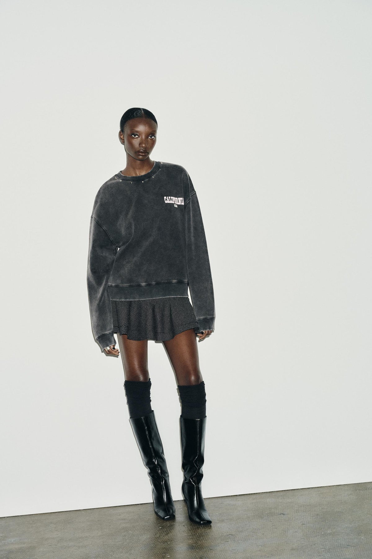 Washed Slogan Sweatshirt