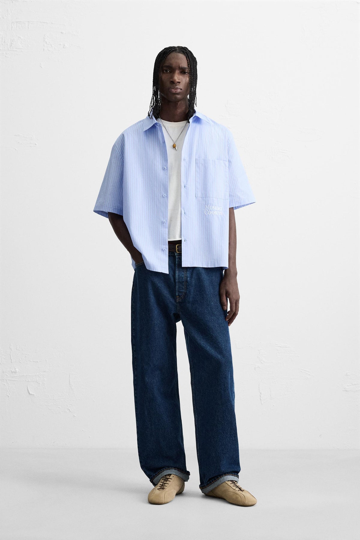 TEXT STRIPE SHIRT - Image 1