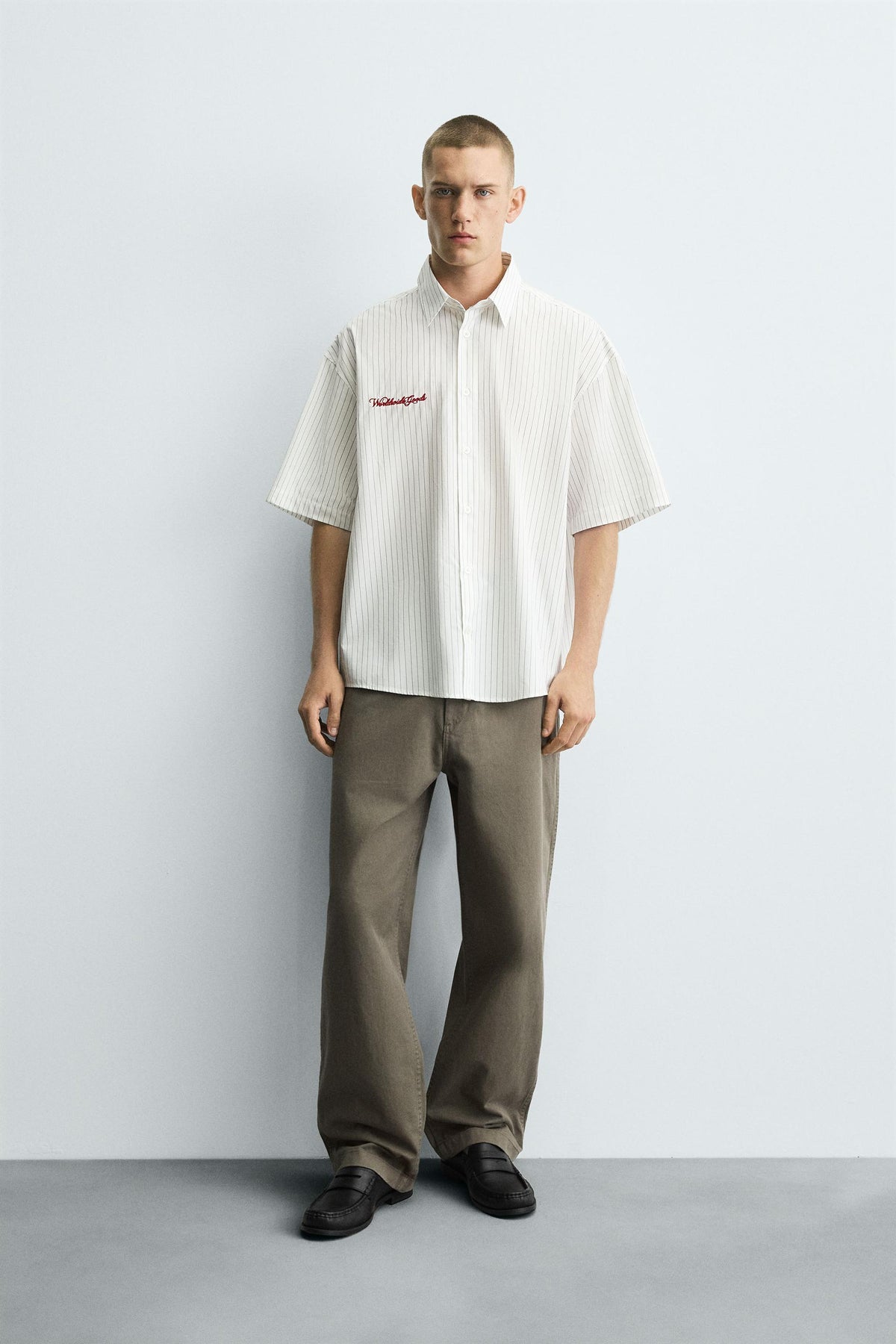 EMBROIDERED STRIPED SHIRT - Image 1