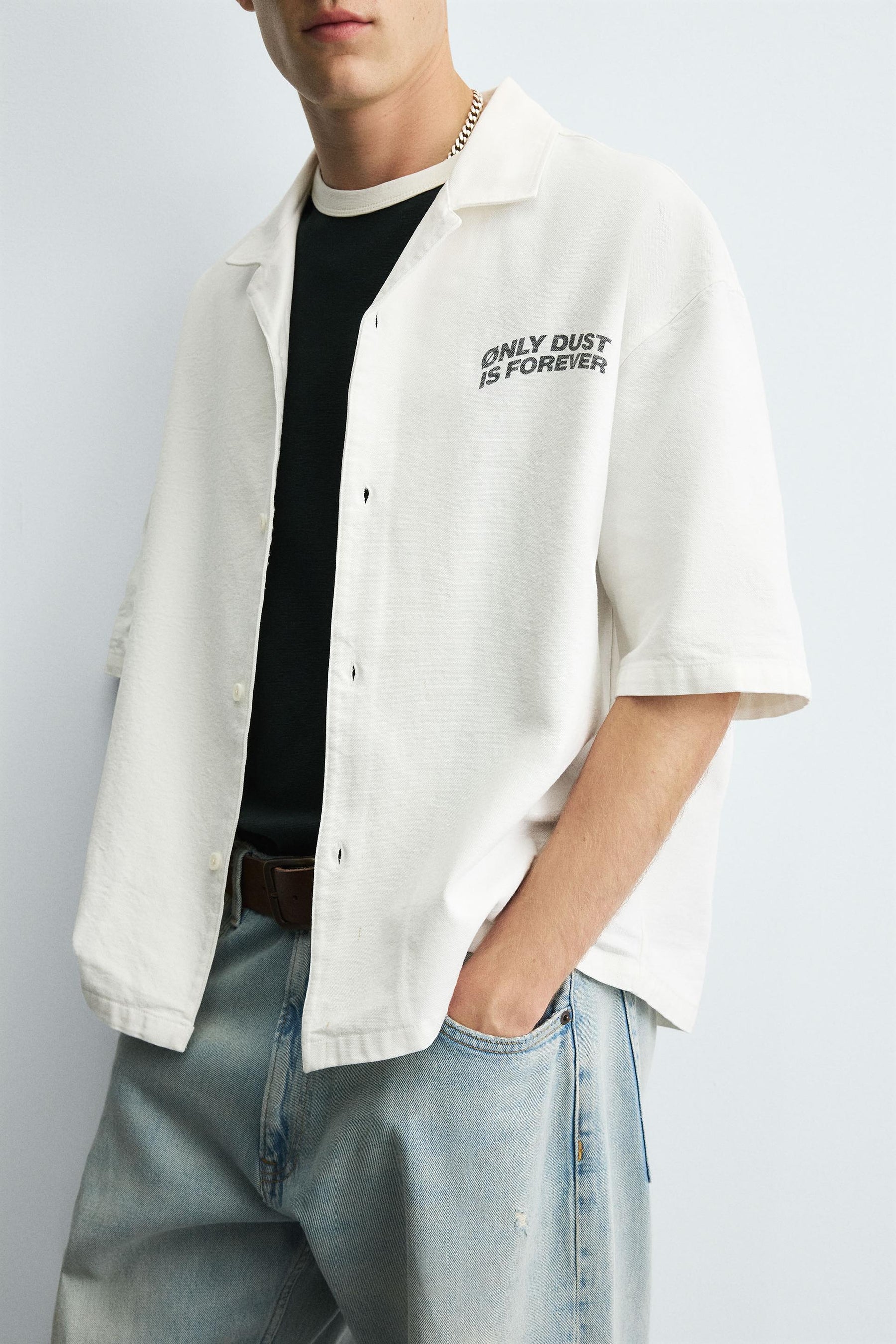 TEXTURED PRINT SHIRT - Image 5