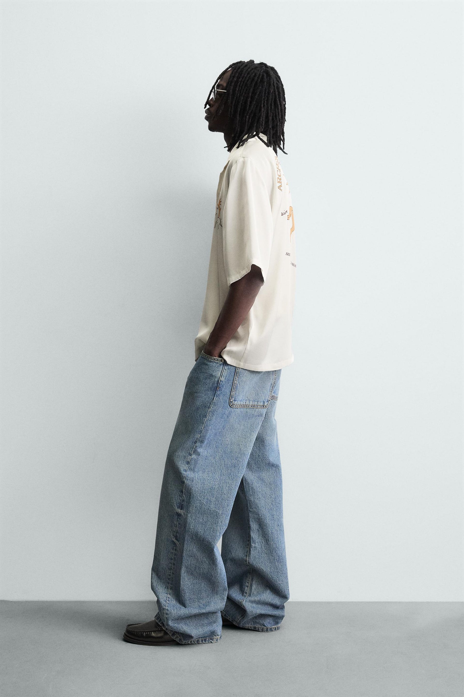 CONTRAST PRINT FLOWING SHIRT - Image 4