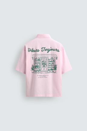 STRIPED SHIRT WITH CONTRAST SLOGAN - Image 8