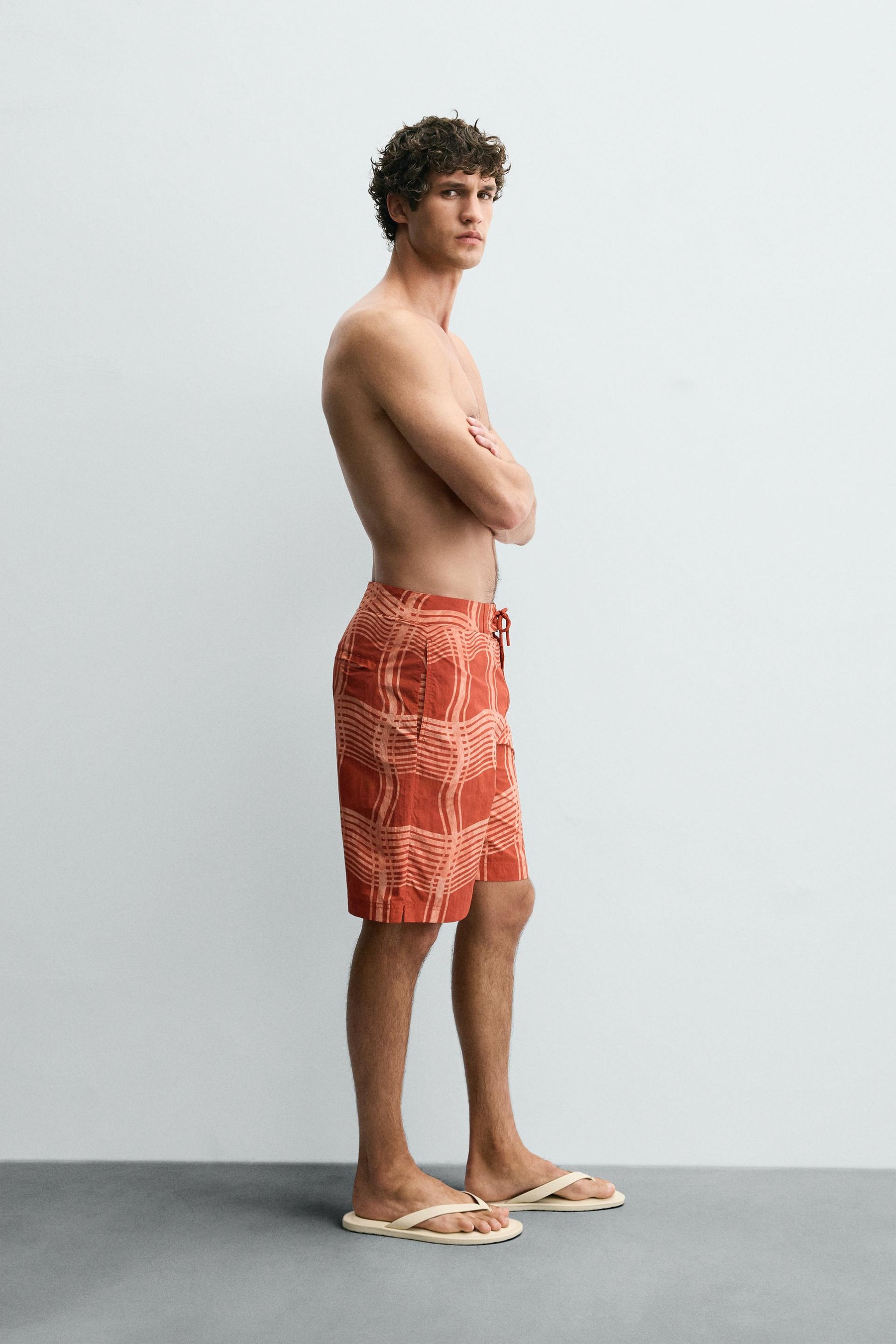 Printed Long Swimming Trunks - Image 4