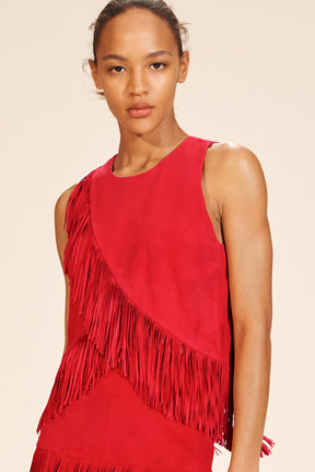 Fringed Suede Leather Top