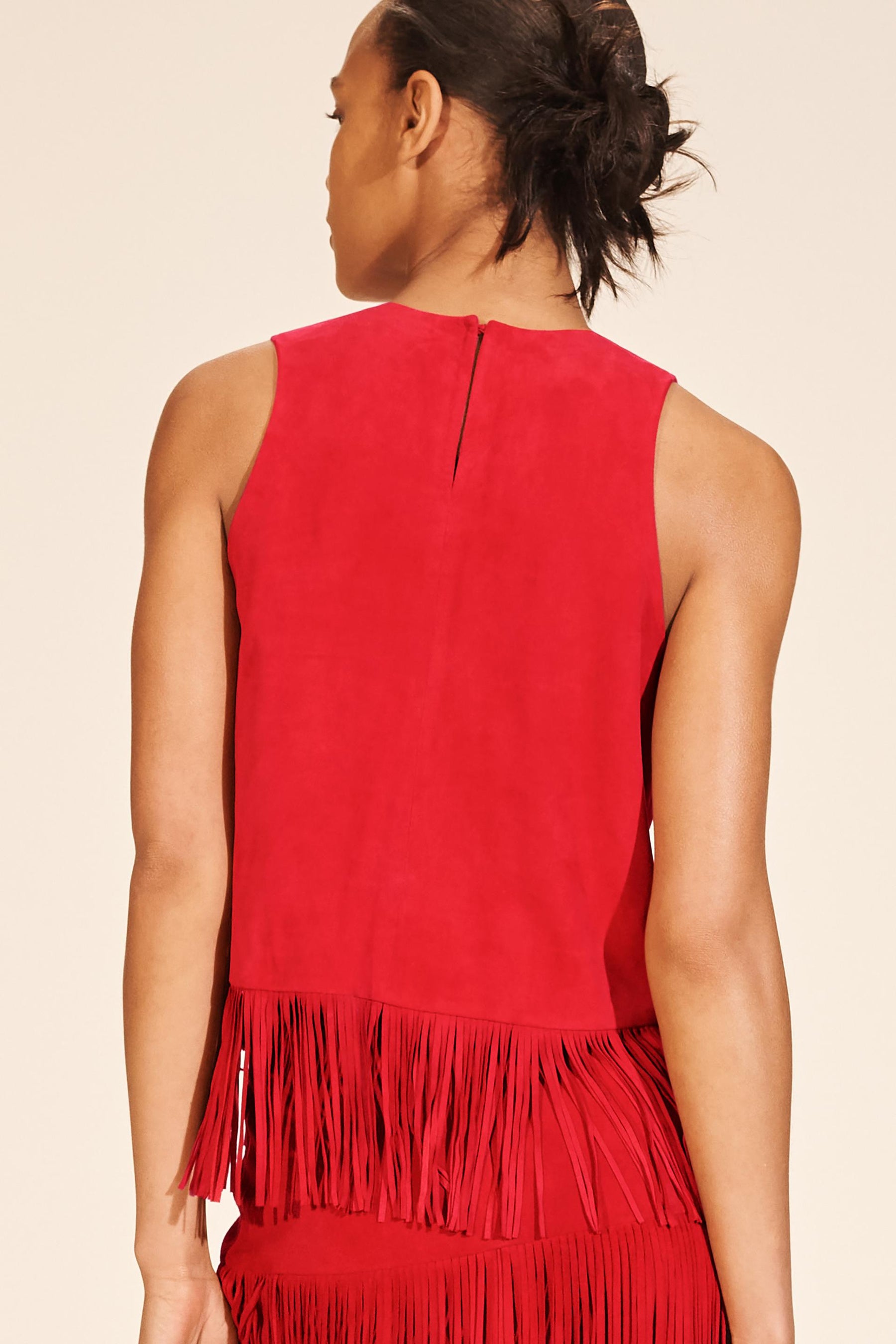 Fringed Suede Leather Top