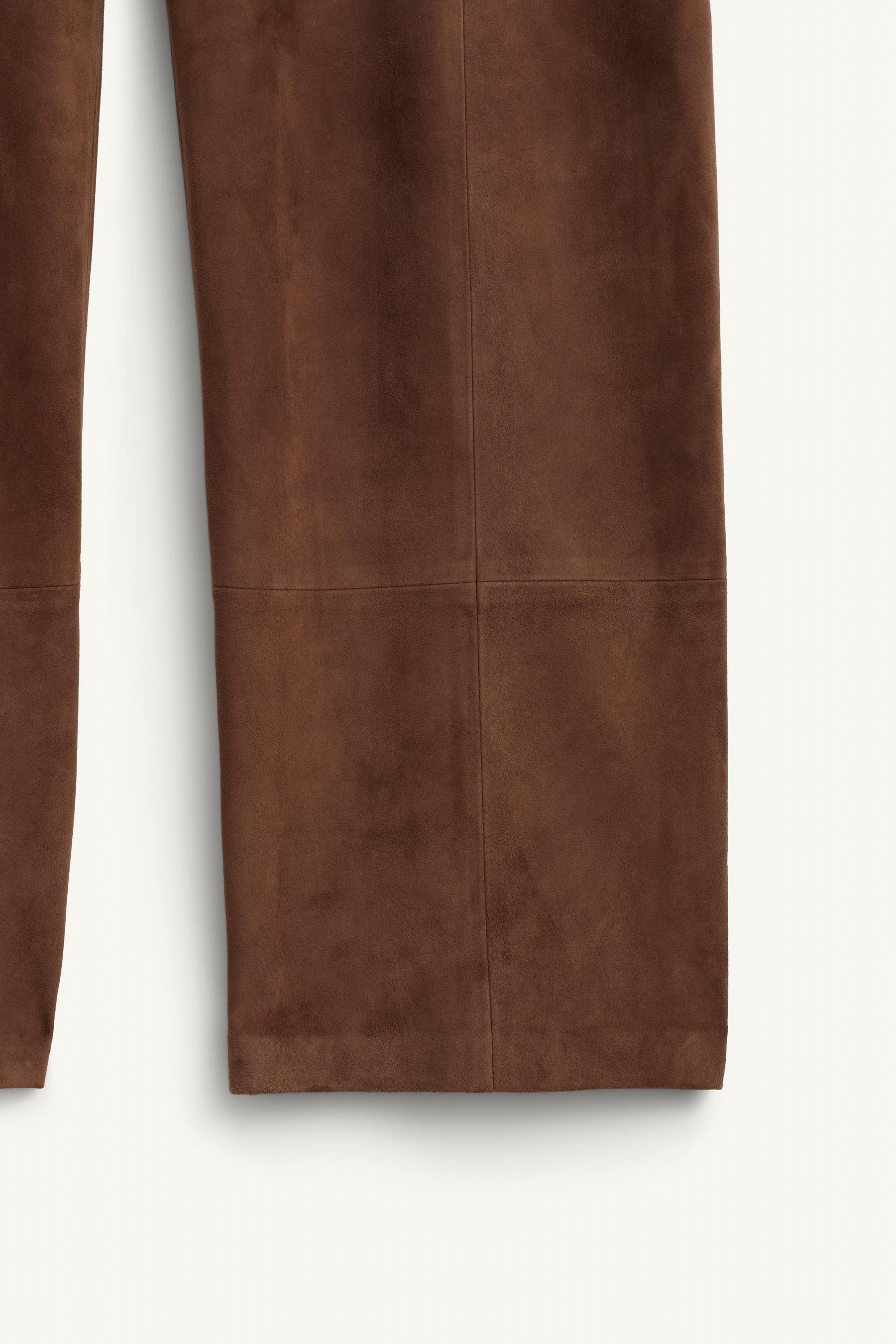 SUEDE LEATHER PLEATED TROUSERS