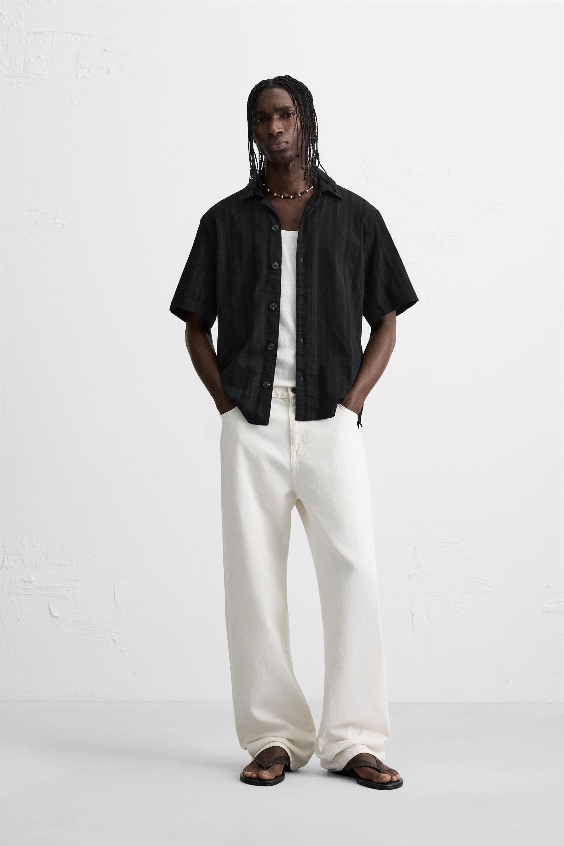 STRIPED JACQUARD SHIRT - Image 1