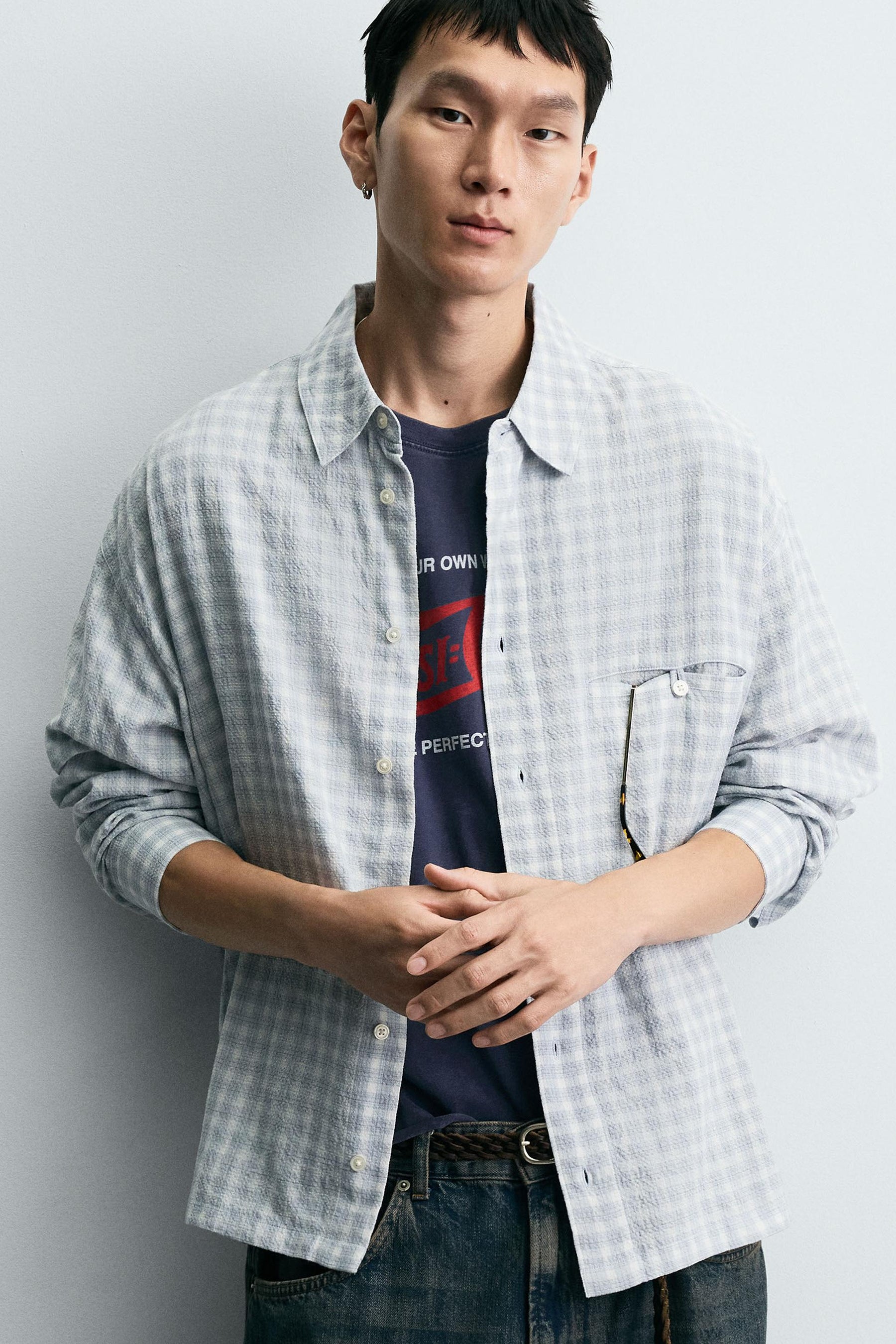 TEXTURED CHECK SHIRT - Image 5