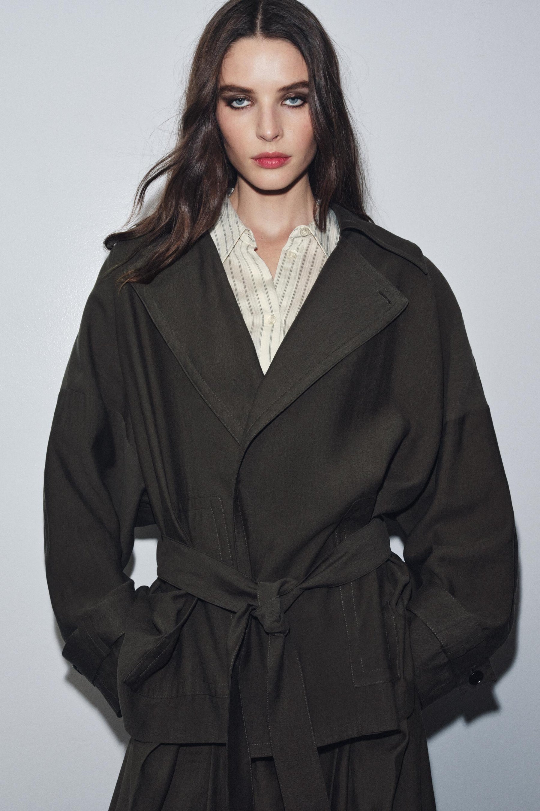 Belted flowing jacket