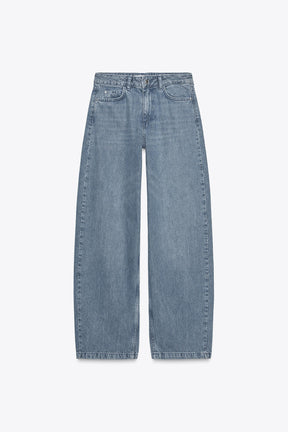 MID-WAIST BARREL JEANS