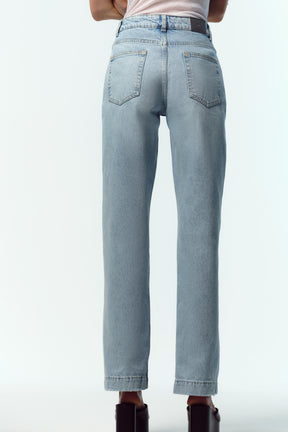 Straight mid-waist full-length jeans