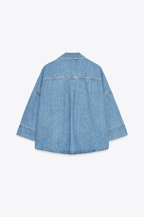 Wide Sleeve Denim Shirt