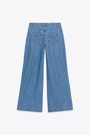 Mid-Waist Wide-Leg Jeans