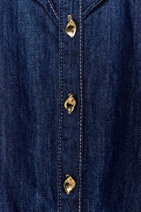 Denim Shirt with Ruffles