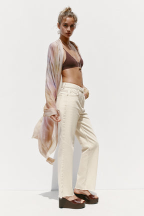 STRAIGHT ANKLE HIGH-WAIST JEANS