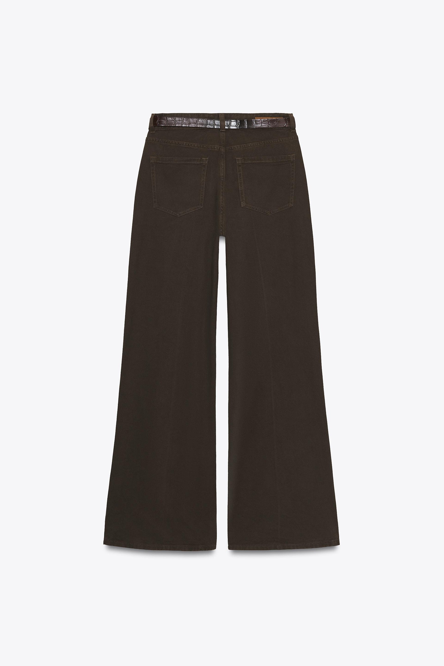 High-waist belted jeans