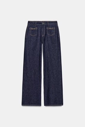 Mid-Waist Wide-Leg Jeans