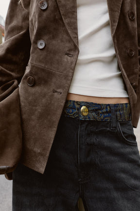 Mid-Waist Jacquard Jeans