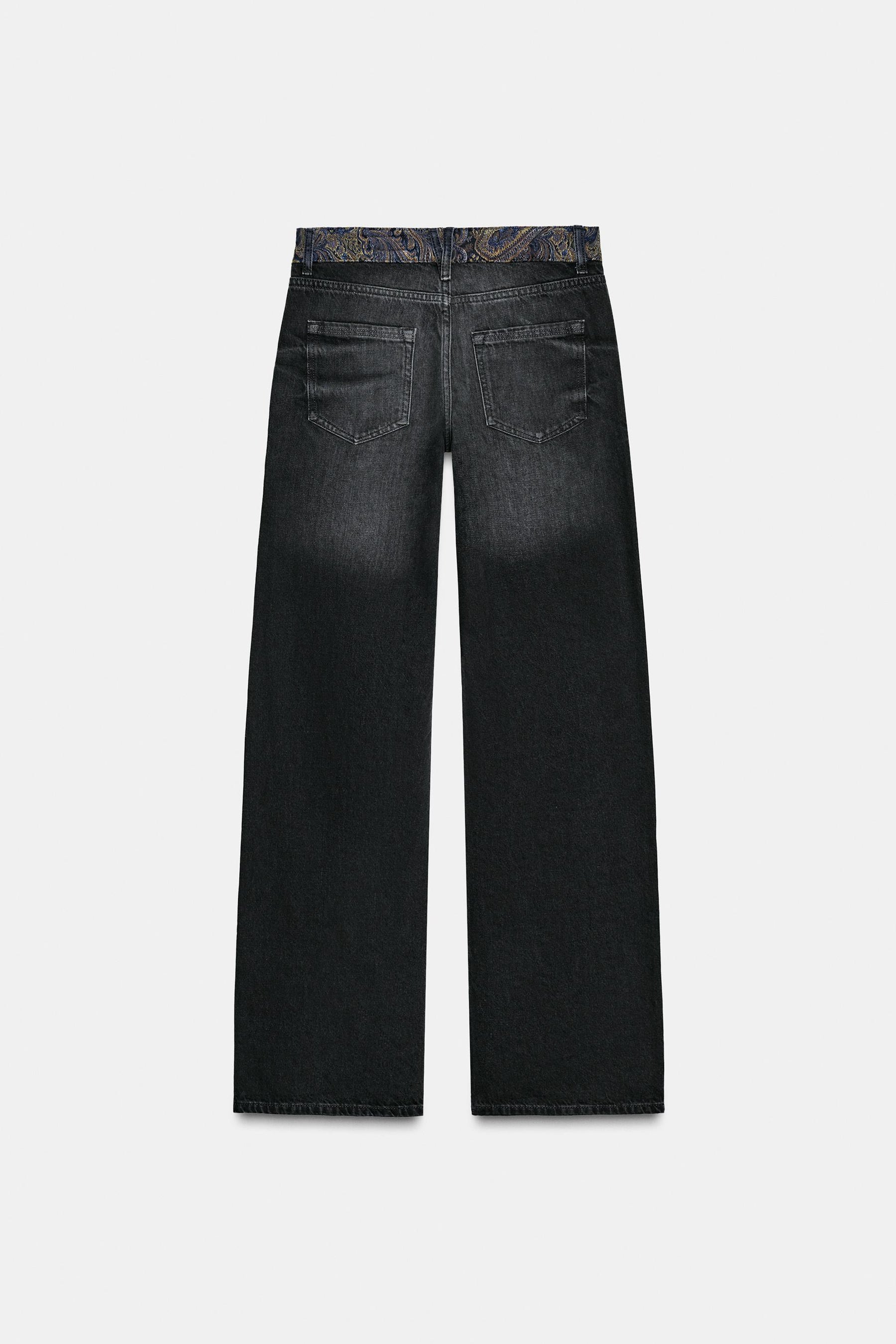 Mid-Waist Jacquard Jeans