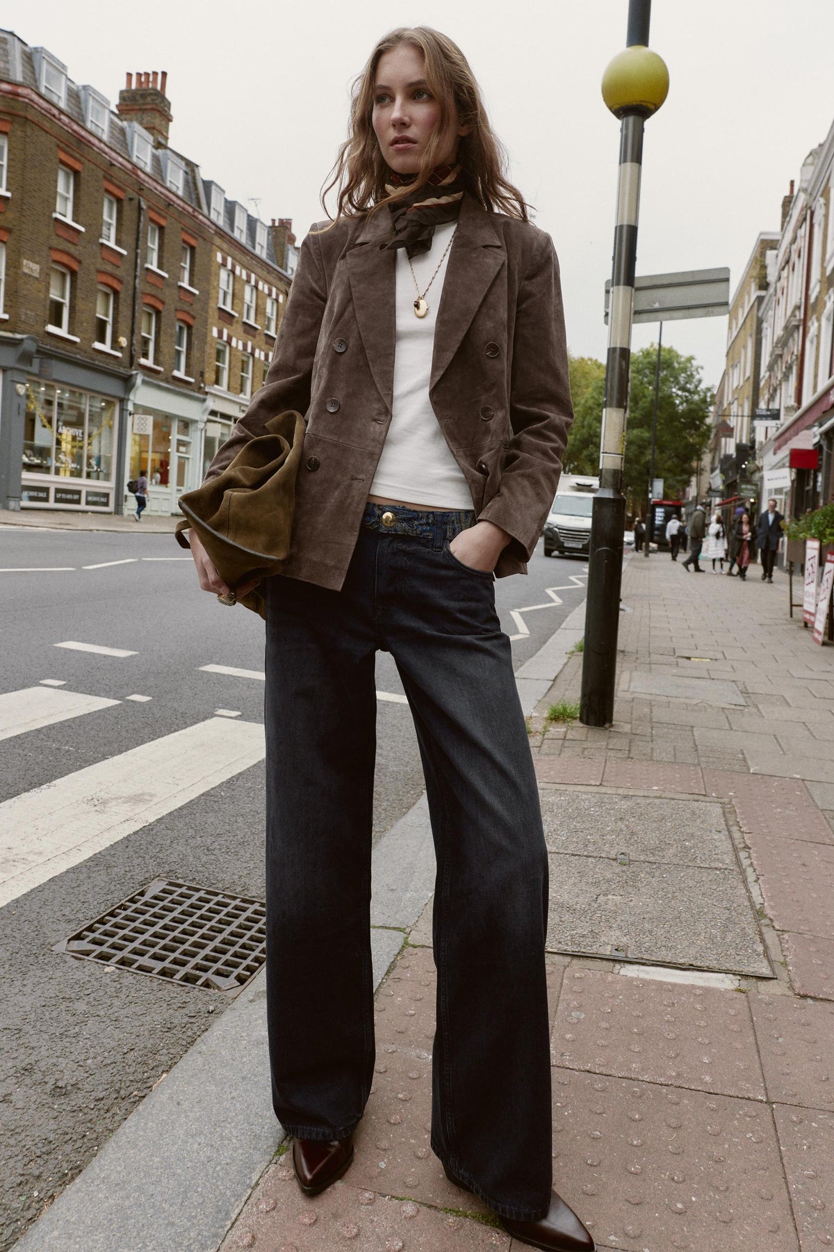 Mid-Waist Jacquard Jeans