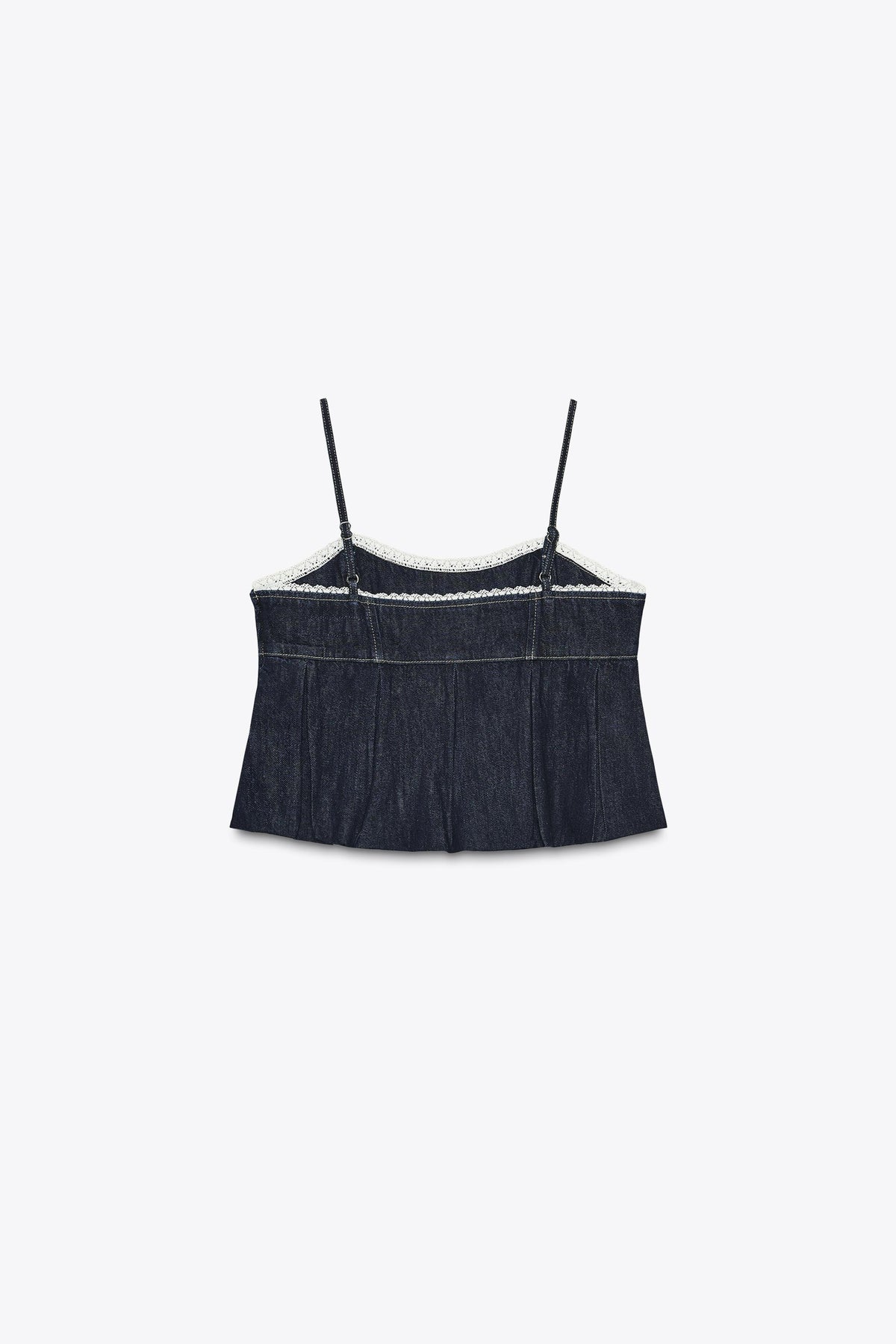 Denim Lace Crop Top