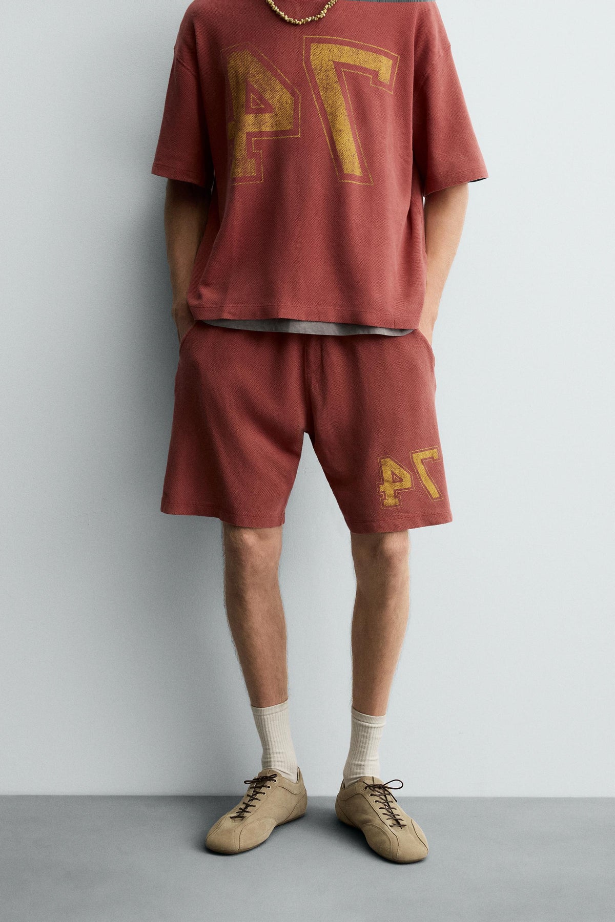 VARSITY OPEN-WEAVE TEXTURED BERMUDA SHORTS - Image 2