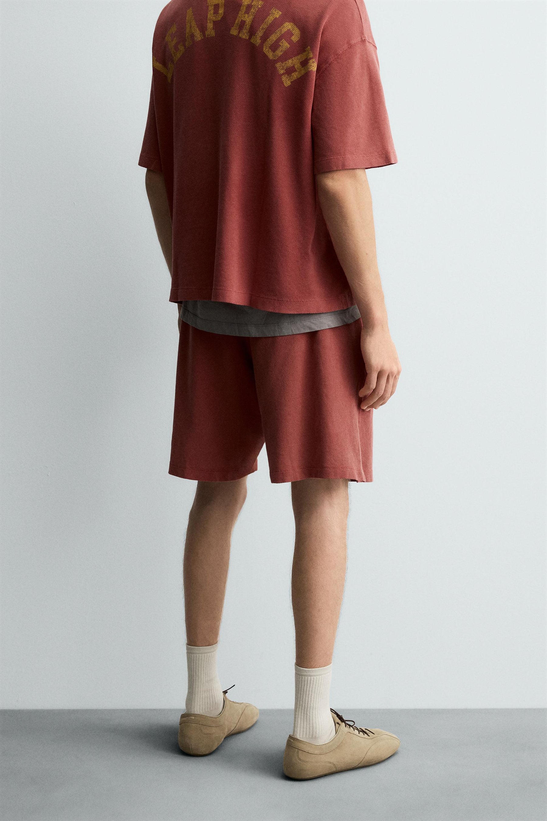 VARSITY OPEN-WEAVE TEXTURED BERMUDA SHORTS - Image 3