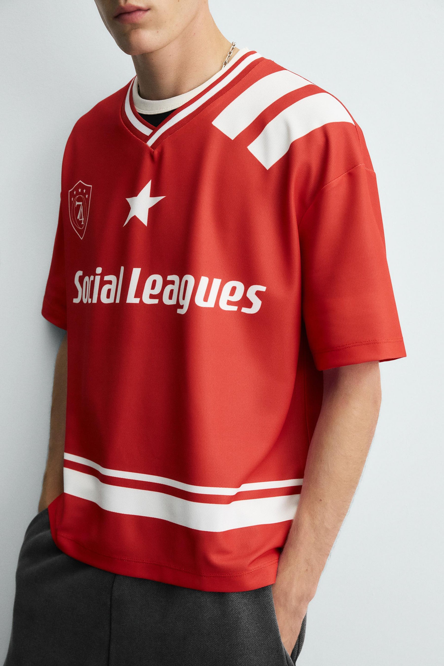 RETRO FOOTBALL PRINT T-SHIRT - Image 5