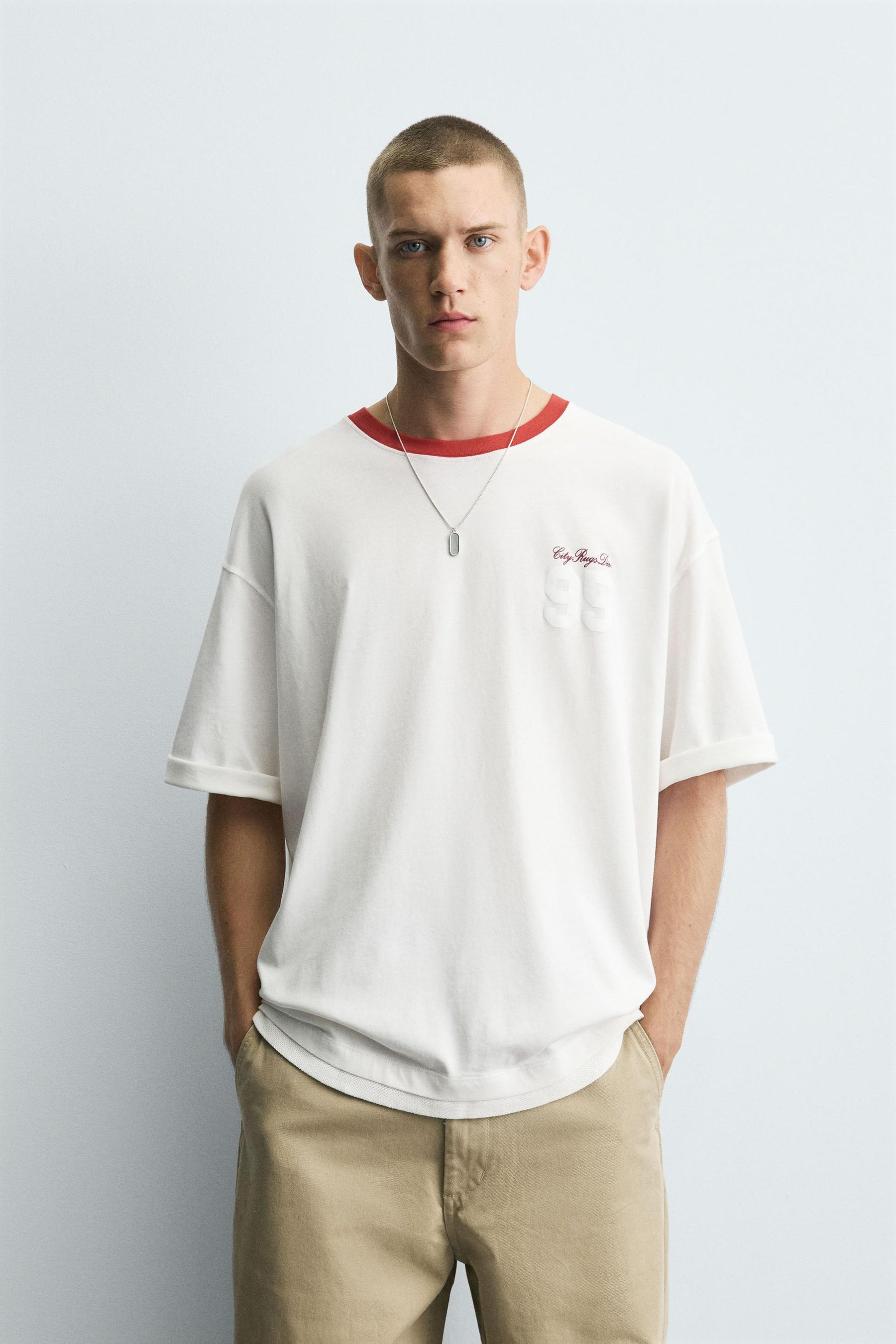 CONTRAST COLLAR T-SHIRT - Image 2
