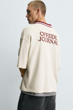 RETRO FOOTBALL PRINT POLO SHIRT - Image 6