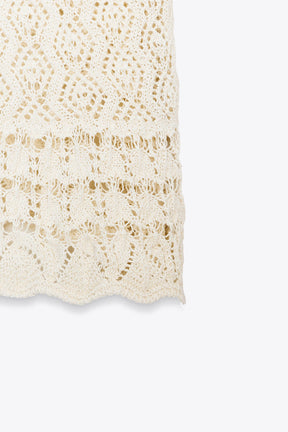 SHORT SLEEVE POINTELLE KNIT TOP - Image 7