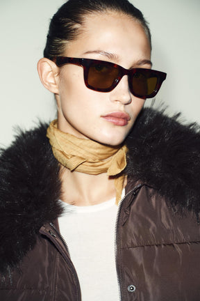 QUILTED BOMBER WITH FUR