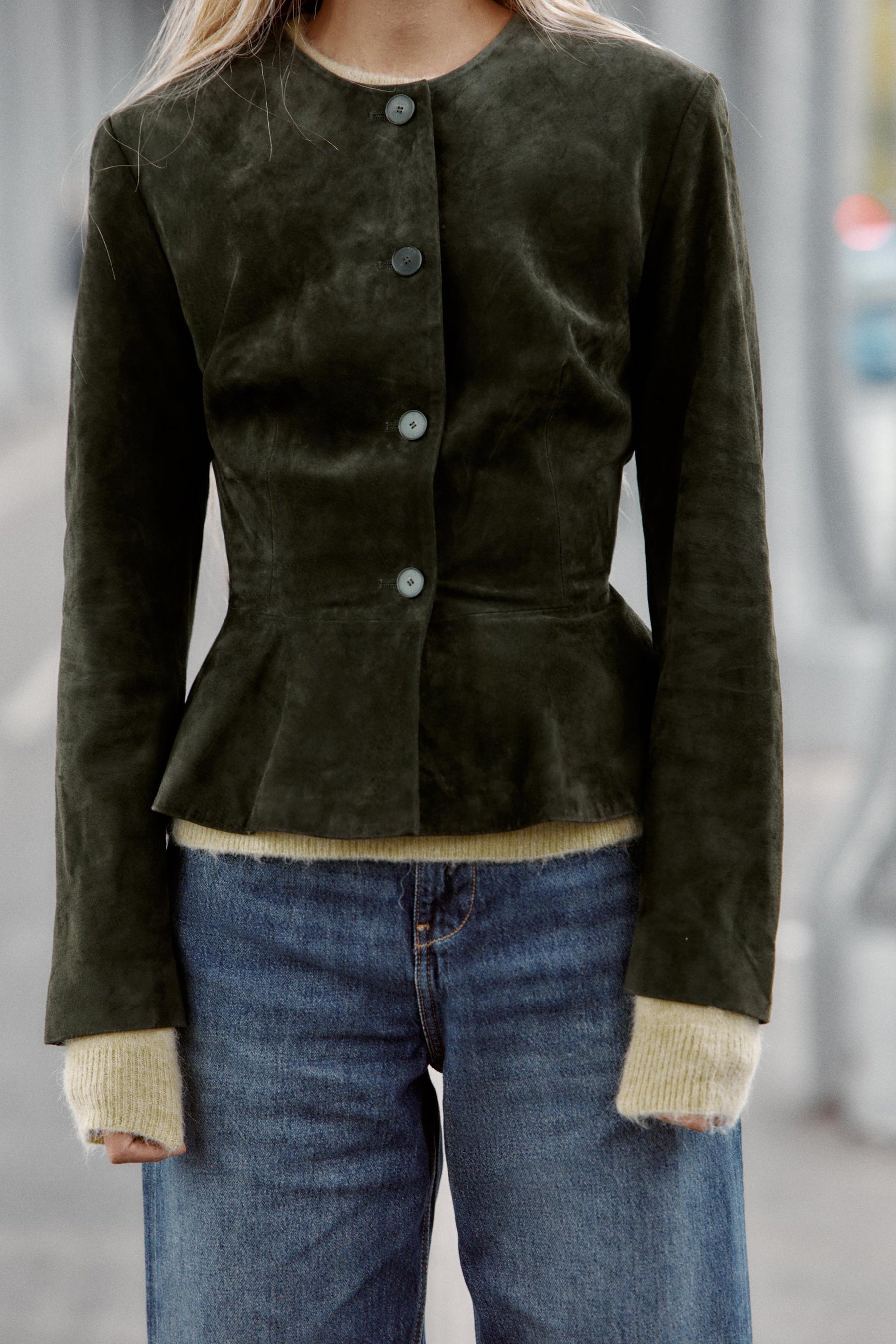 Leather Jacket with Evase