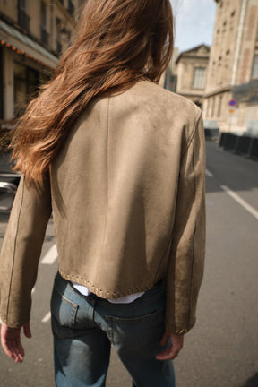SUEDE EFFECT BRAIDED JACKET