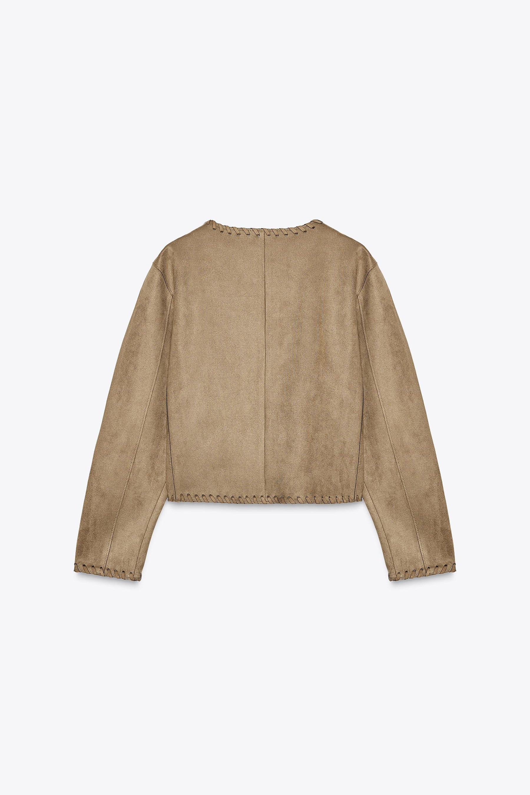 SUEDE EFFECT BRAIDED JACKET